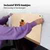 Boeken - Toren - Koffie - Beige Inductie beschemer met haakjes klein -ky-ophangen-nl