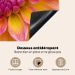 Dahlia - Bloem - Oranje Inductie beschermer vinyl 3mm middel -usfeer4_FR