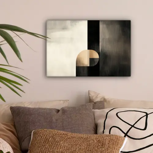 Vormen - Modern - Zwart canvas 2cm klein -sfeer1