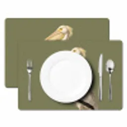 Pelikaan - Wit - Vogel - Klassiek - Natuur Placemat vinyl groot -zzsfeer2_Kitchenyeah-website