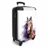 Aquarel paard met kleurrijke spatten NBS - Handbagage koffer - Kinderen Unisex middel -productfoto_3d