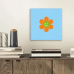 Bloem - Smiley - Kleurrijk aluminium wit klein -sfeer1