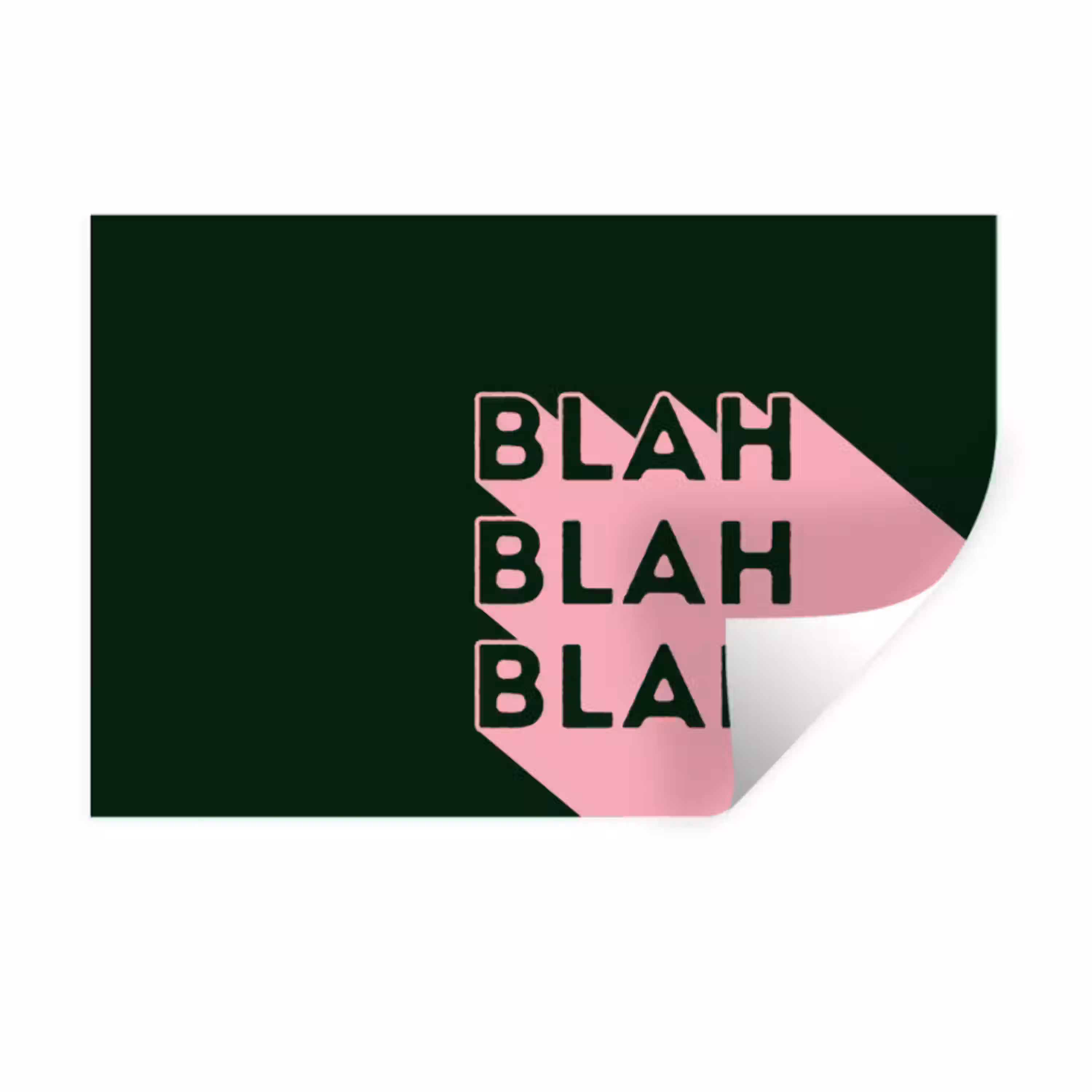Donkergroen - Tekst - Schaduw - Grafisch Muursticker klein -3d