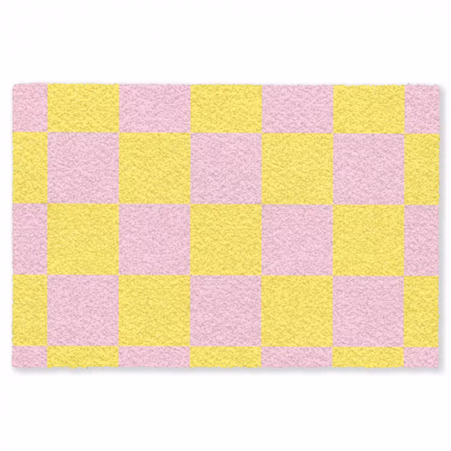 Fußmatte - Schachbrettmuster - Gelb - Rosa - Würfel