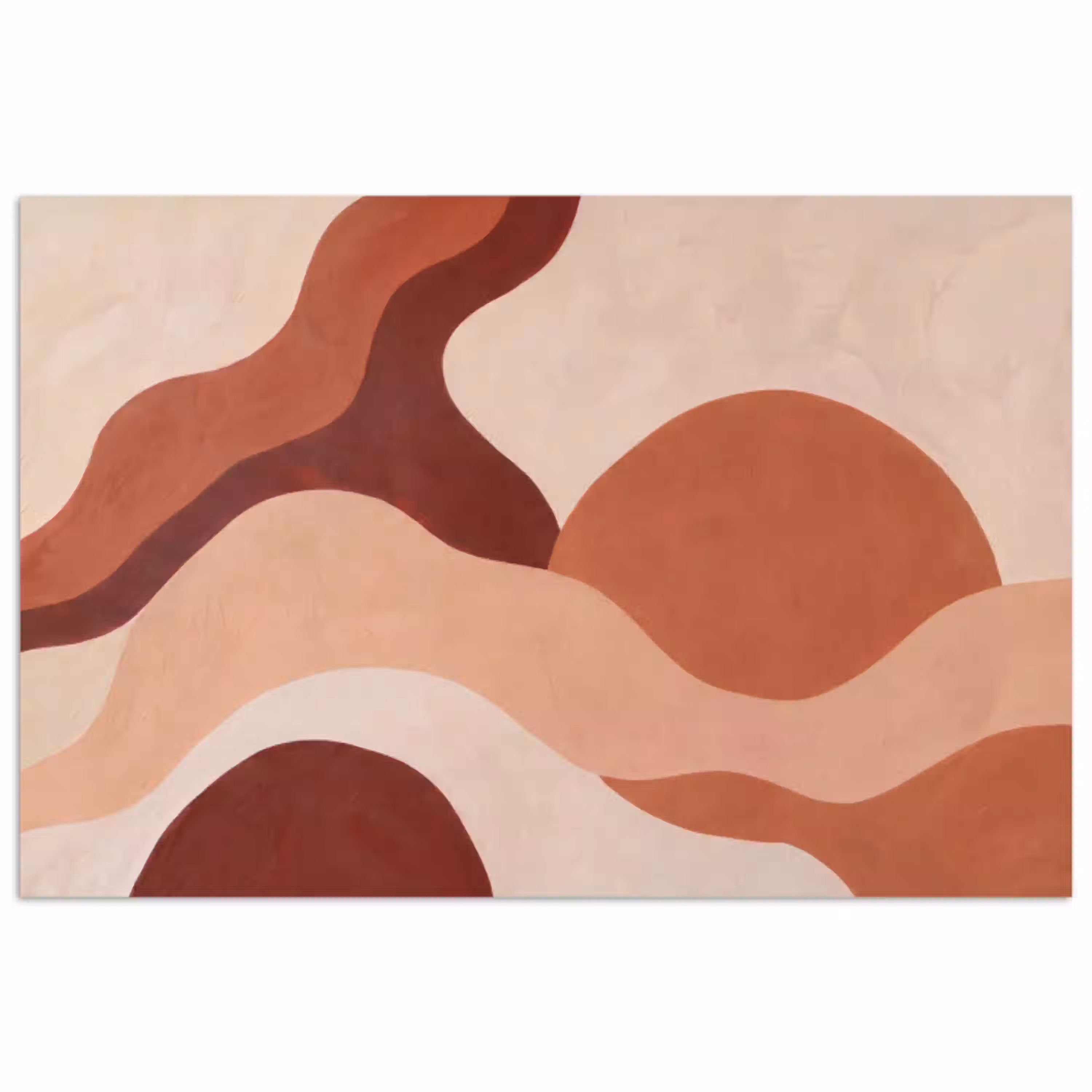 Abstract - Vormen - Organisch - Aardetinten - Modern poster papier klein -3d