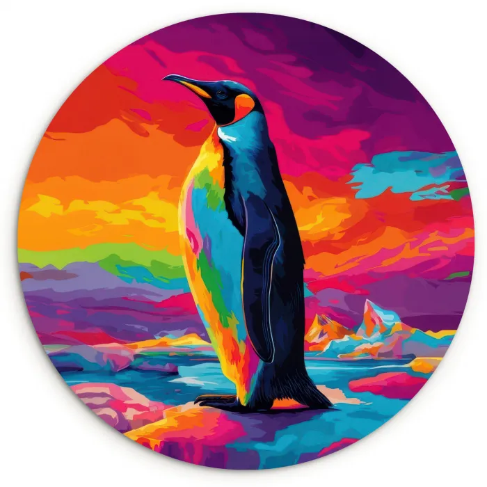 Ijsschots - Pinguïn - Abstract - Lucht Wandcirkel kunststof plaat 5mm dik klein -3d
