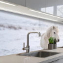 Paard - Kop - Winter - Dieren - Wit keuken achterwand 2 middel -3d_schuin