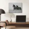 Paarden - Gras - Zwart - Wit PET vilt klein -sfeer5