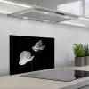 Orchidee - Bloemen - Zwart - Wit - Stilleven keuken achterwand spatscherm klein -3d_schuin