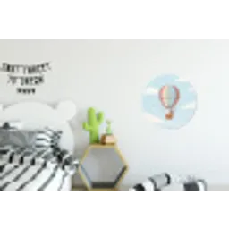 Luchtballon - Beren - Pastel Wandcirkel aluminium klein -kinderkamer