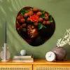 Vrouw - lychee - exotisch Wandcirkel Organisch Plexiglas middel -sfeer2