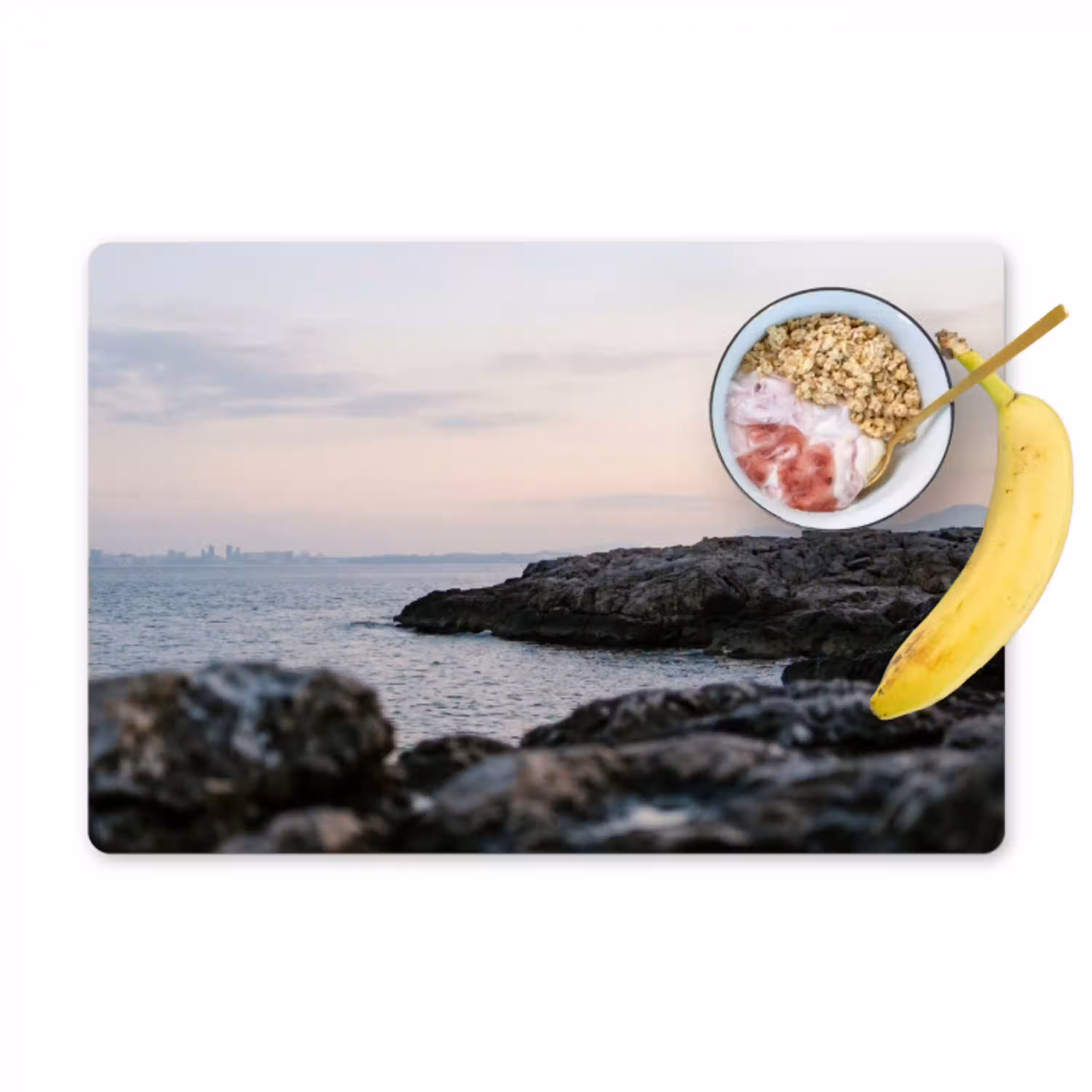 Rotsen - Vuurtoren - Wit Placemat vinyl groot -zzzproduct_Kitchenyeah-website