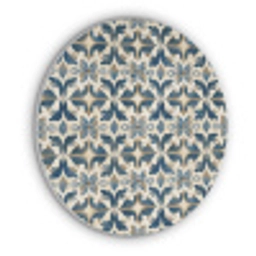 Tegel - Patroon - Blauw - Beige Akoestische PET Vilt - Rond klein 838 -3d