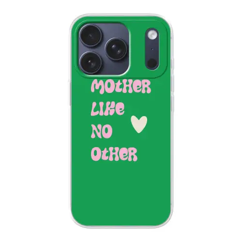 Tekst - Hartje - Moeder - Groen Telefoonhoesje iPhone 17 Pro klein -3d