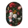 Stilleven met bloemen in een glazen vaas - Schilderij van Jan Davidsz. de Heem Wandcirkel Ovaal Forex klein -3d