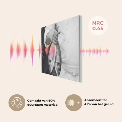Vissen - Chef - Zwart - Wit PET vilt klein -USP_NL