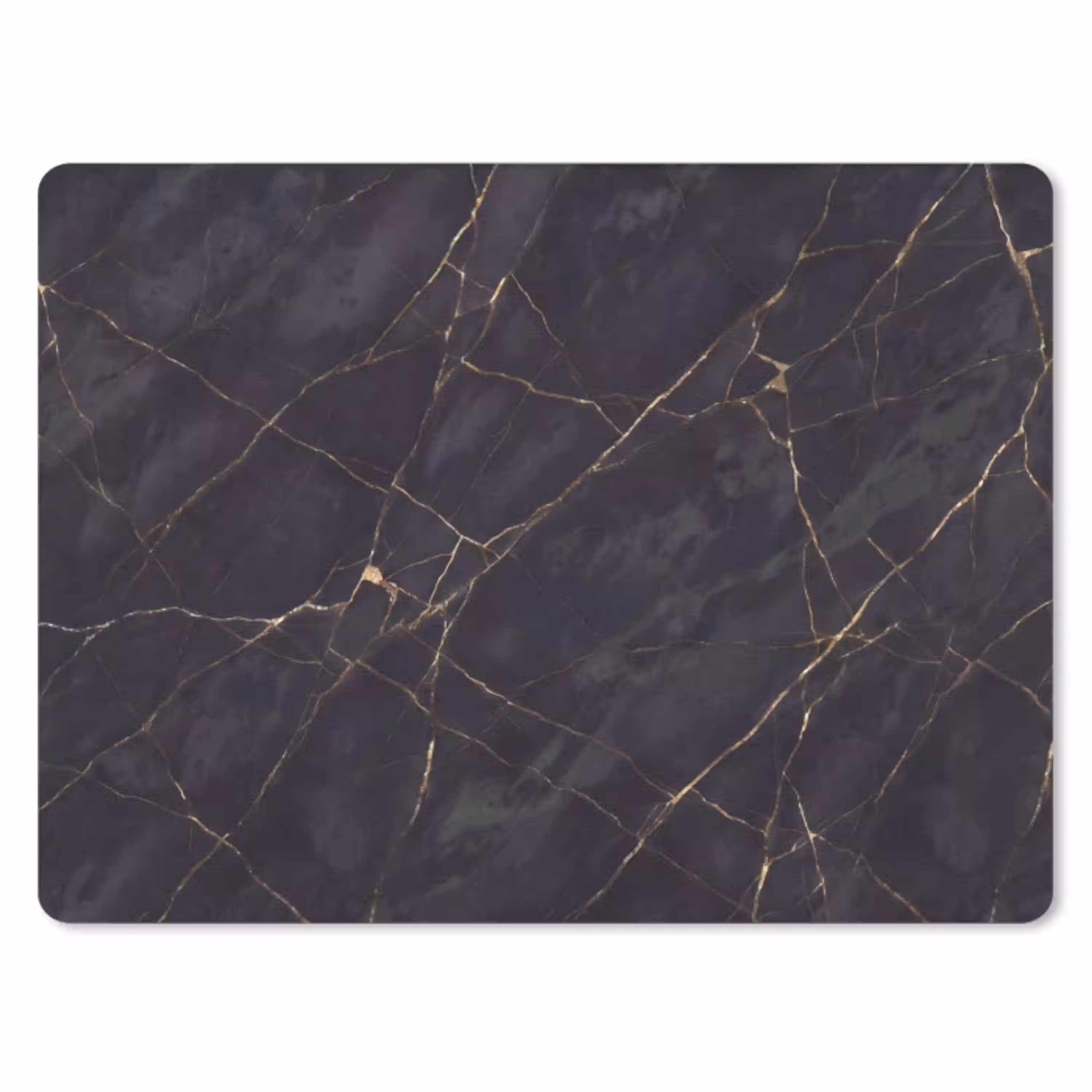 Textuur - Gouden lijnen - Abstract - Modern - Zwart muismat rubber klein -3d