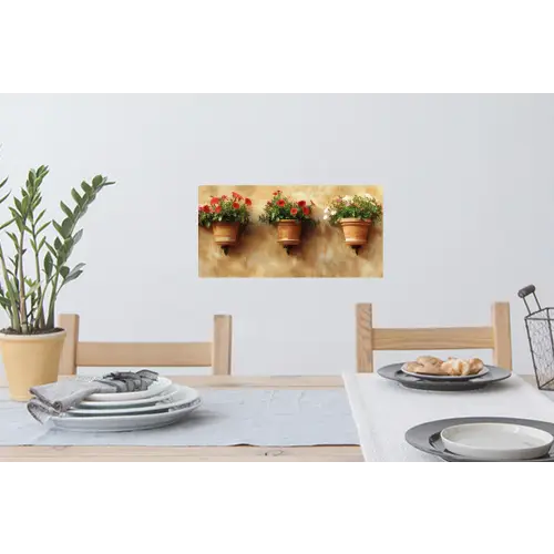 Bloempotten - Muur - Vintage Muursticker klein -eettafel
