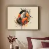 Koptelefoon - Oranje - Explosief Textielframe zwart klein -sfeer1
