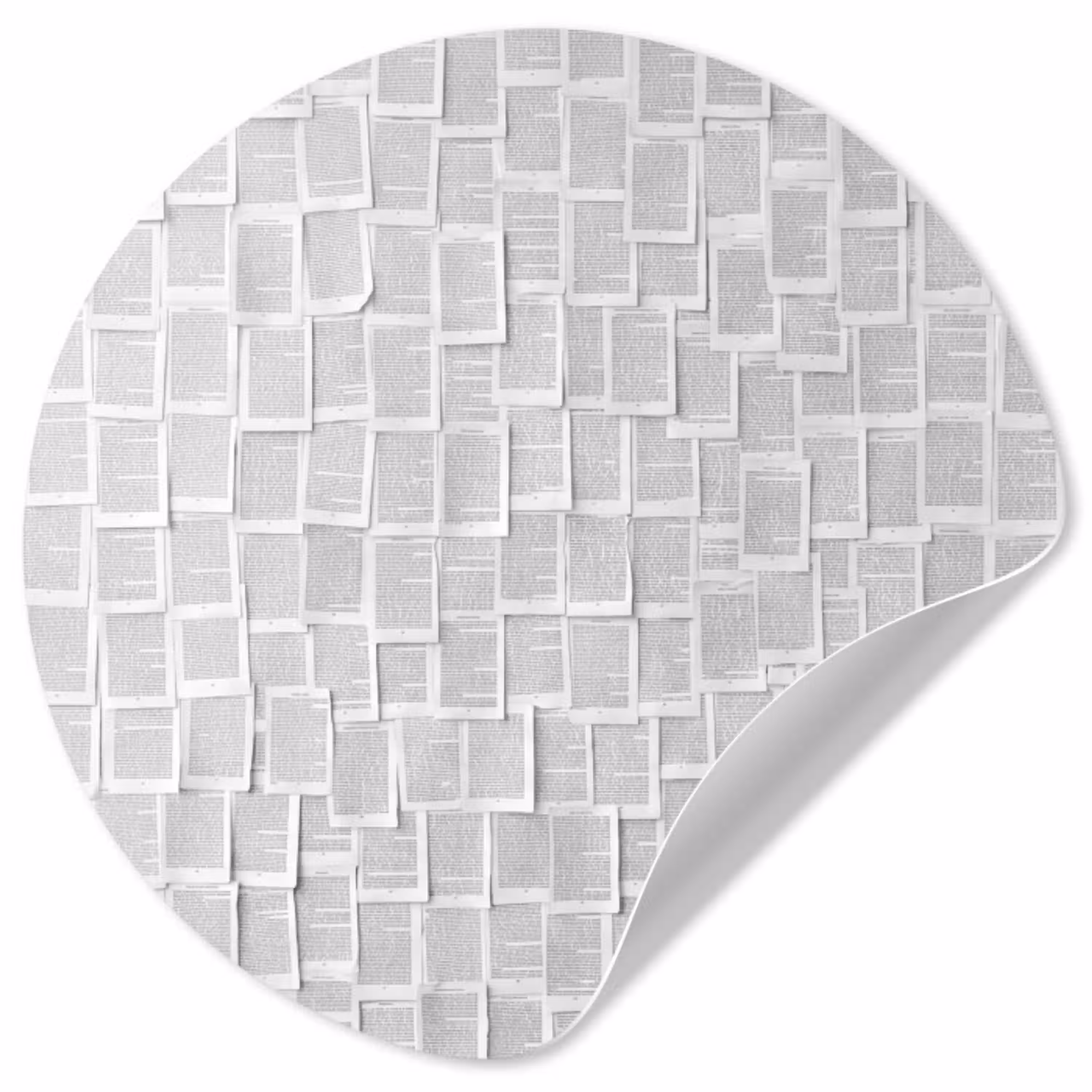 Papier - Overlappend - Textuur - Modern - Wit Wandcirkel behangsticker klein -3d