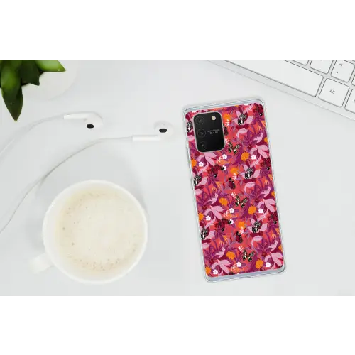 Zomer - Vlinder - Donker - Roze Telefoonhoesje Samsung Galaxy S10 Lite klein 364 -oordopS10Lite