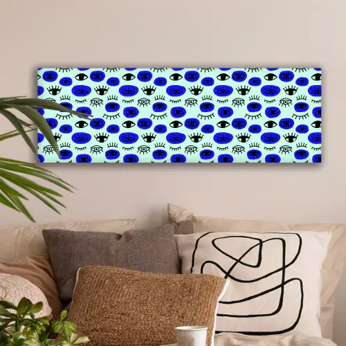 Patroon - Oog - Mint - Blauw canvas 2cm klein 828 -sfeer1