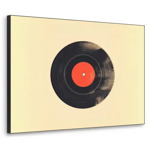 Illustratie - Vinylplaat - Beige - Vintage Textielframe zwart klein -3d