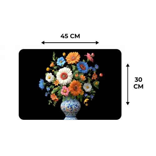 Vaas - Boeket - Bloemen - Kleur Placemat vinyl groot -specs