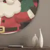 Kerstman - Rendier - Tekst - Rood - Zwart Akoestische PET Vilt - Rond klein -sfeer5_closeup