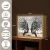 Bomen - Gezicht - Bladeren - Moderne kunst Light Box met batterij (Wandlamp) middel -USP_websiteoverzichtNL