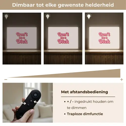Tekst - Boodschap - Roze Light Box met batterij (Wandlamp) middel -USP_dimbaarNL