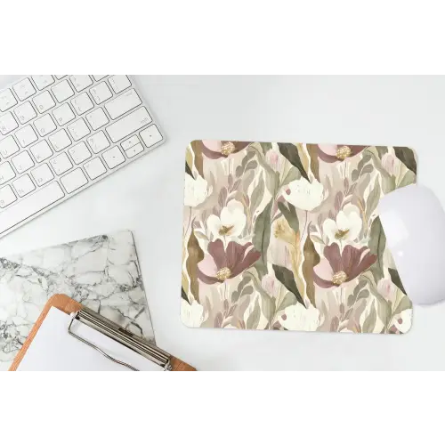 Bloemen - Aquarel - Kleurrijk muismat rubber klein 262 -witbureau