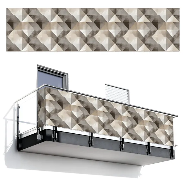 Balkonscherm - Geometrisch - Motief - Aardetinten