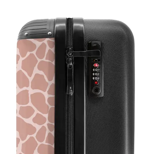 Girraffenpatroon op lichtroze NBS - Handbagage koffer - Kinderen Unisex middel -slot