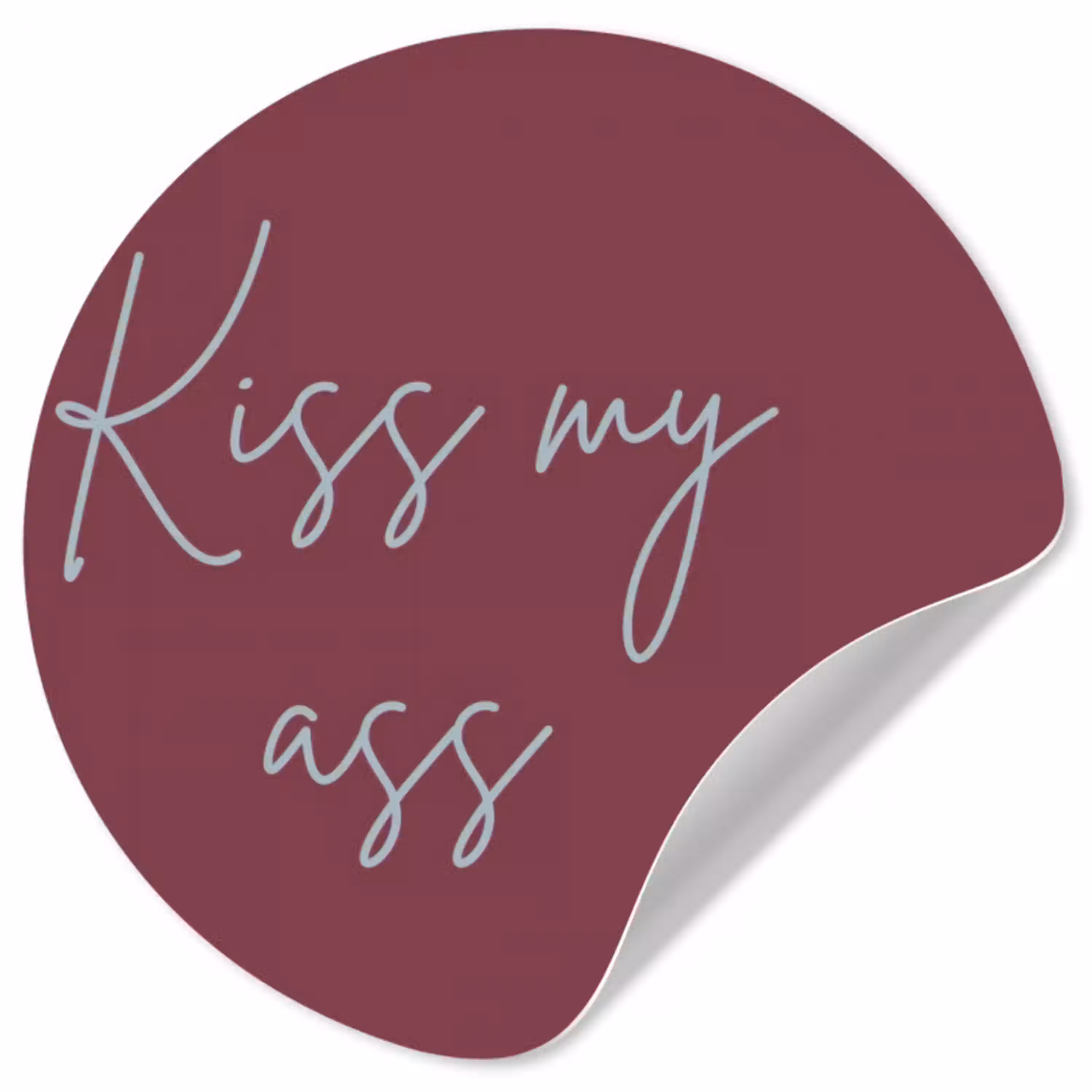 Kiss my ass - Lip - Bordeaux Wandcirkel behangsticker klein -3d