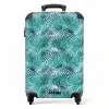 Palm bladeren patroon licht blauw NBS - Handbagage koffer - Kinderen Unisex middel -productfoto_recht