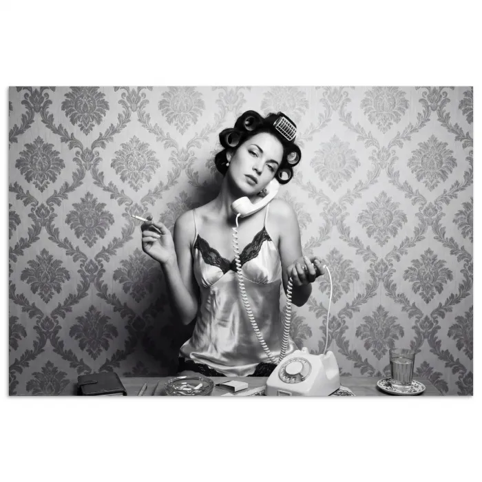 Chic - Vrouw - Zwart - Wit poster papier klein -3d