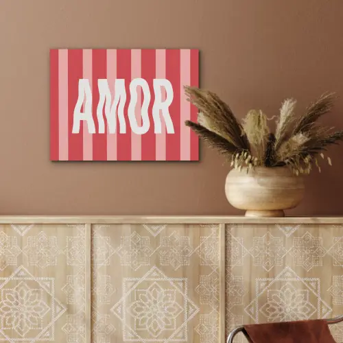 Amor - Strepen - Rood - Roze PET vilt klein -sfeer4