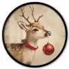 Kerst - Hert - Gewei - Kerstbal - Rendier Fotolijst rond zonder passe partout klein -3d