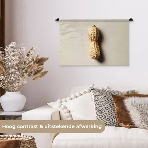 Pinda - Ruw - Beige Wandkleed katoen klein -sfeer1