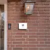 Wit met stippen - Modern Naambord Rechthoek middel -sfeer7-rechthoek-S