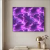 Paars - Bliksem - Wolken Textielframe zwart klein 947 -sfeer2