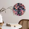 Zomer - Vlinder - Zwart - Roze Wandcirkel plexiglas klein 852 -sfeer4