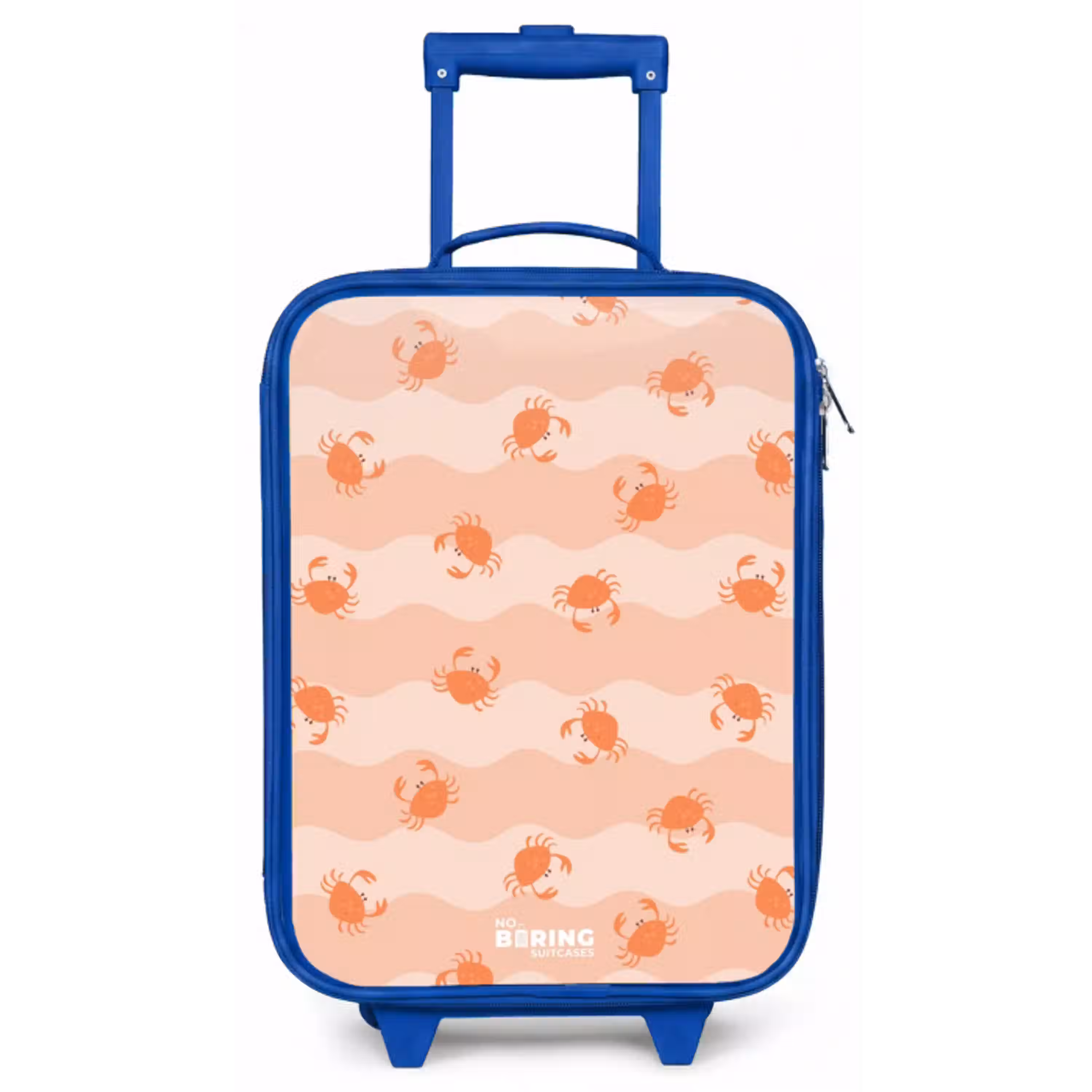 Oranje krabben op golvende achtergrond Kinderkoffer - Blauw klein -zz3dotto