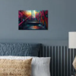 Architectuur - Neon - Trap - Graffiti poster papier klein -sfeer2