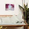 Zee - Roze - Bloemen - Poort tuinposter los doek klein -sfeer7