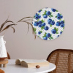 Bessen - Patroon - Blauw Akoestische PET Vilt - Rond klein 838 -sfeer3