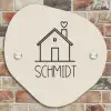Huis illustratie - Modern Naambord Organisch middel -sfeer10