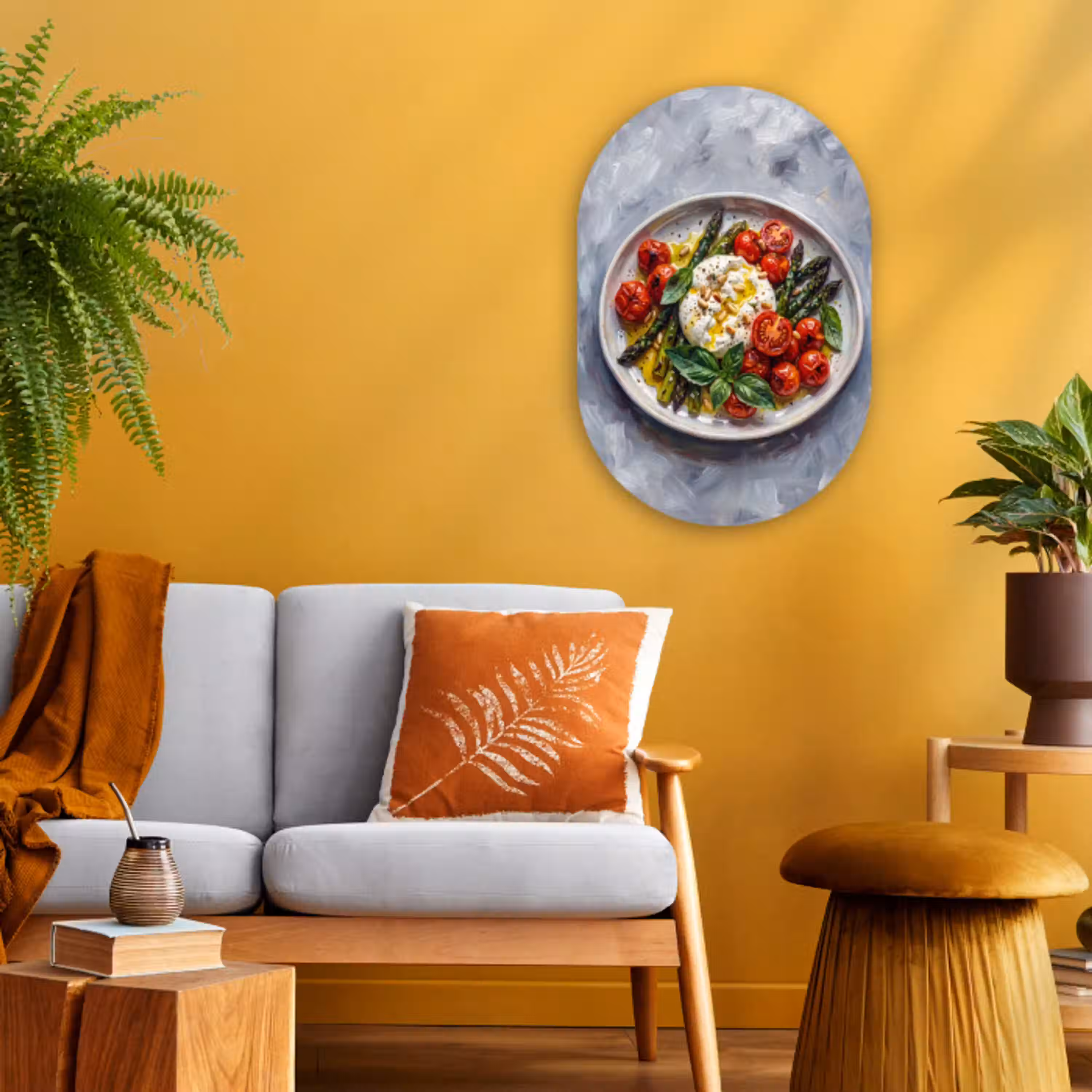Eten - Groenten - Kaas - Modern - Vers Wandcirkel Ovaal Forex klein -sfeer4
