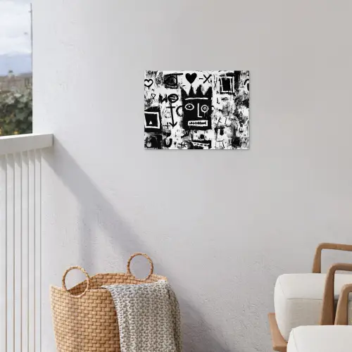 Vormen - Gezocht - Zwart - Abstract tuinposter los doek klein -sfeer8